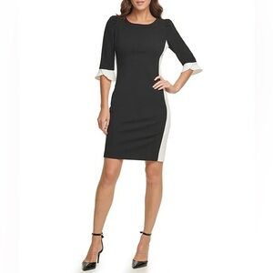 DKNY Black Sheath Dress with Bell Sleeves